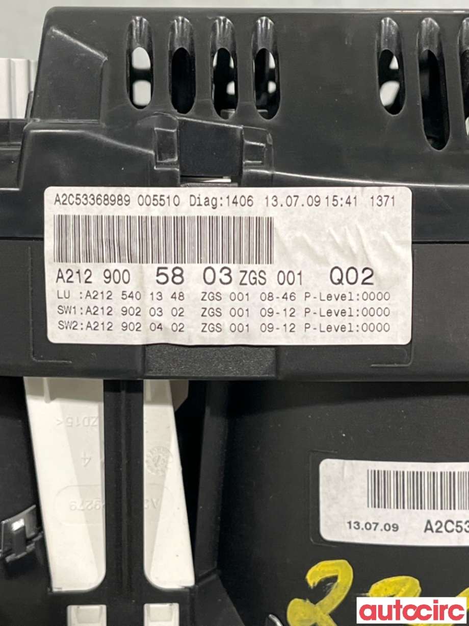 Instrumentpanel til Mercedes E-Klasse 2009-2013 (Fase 1) (W212) (W212) (MERCEDES|A2129004904|A2C53368989|A2129005803)