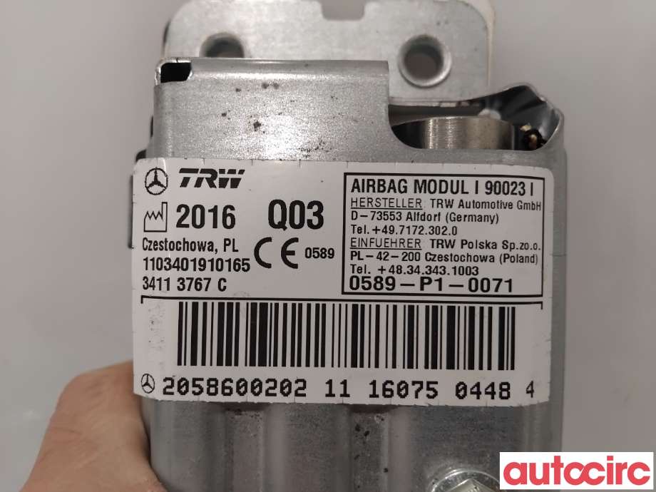 Airbag kne til Mercedes C-Klasse 2014-2018 (Fase 1) (W205) (W205) (MERCEDES|A2058600202||2058600202)