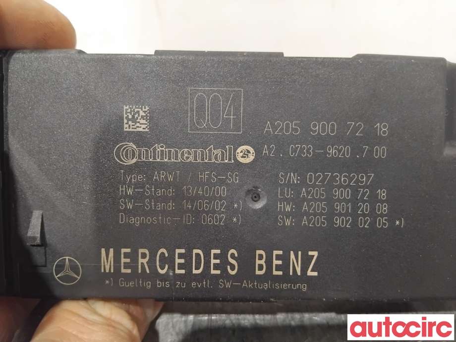 Styreenhet elektrisk bakluke til Mercedes C-Klasse 2014-2018 (Fase 1) (W205) (W205) (MERCEDES|A2059007218|A2C733-9620700)