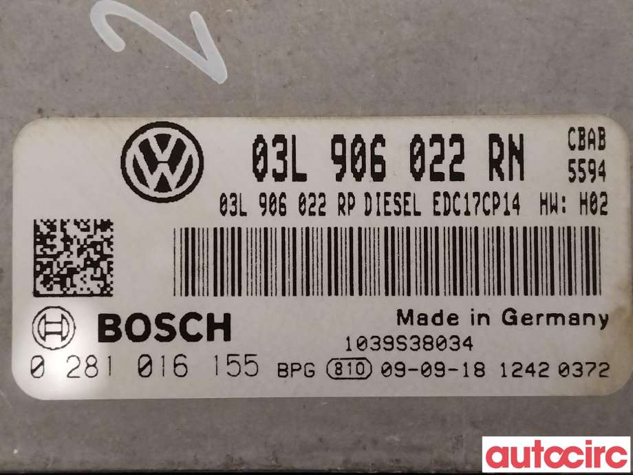 Styreenhet motor til VW Tiguan 2007-2011 (Type I, Fase 1)  (VOLKSWAGEN|03L906022RN)