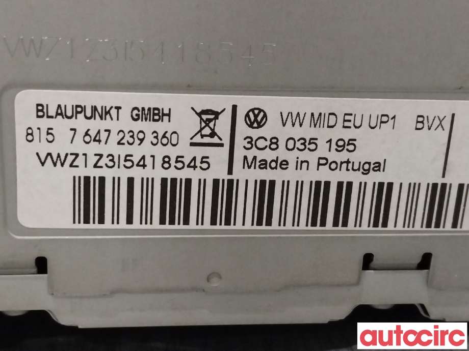 Bilstereo til VW Tiguan 2007-2011 (Type I, Fase 1)  (VOLKSWAGEN|3C8057195X|3C8035195)