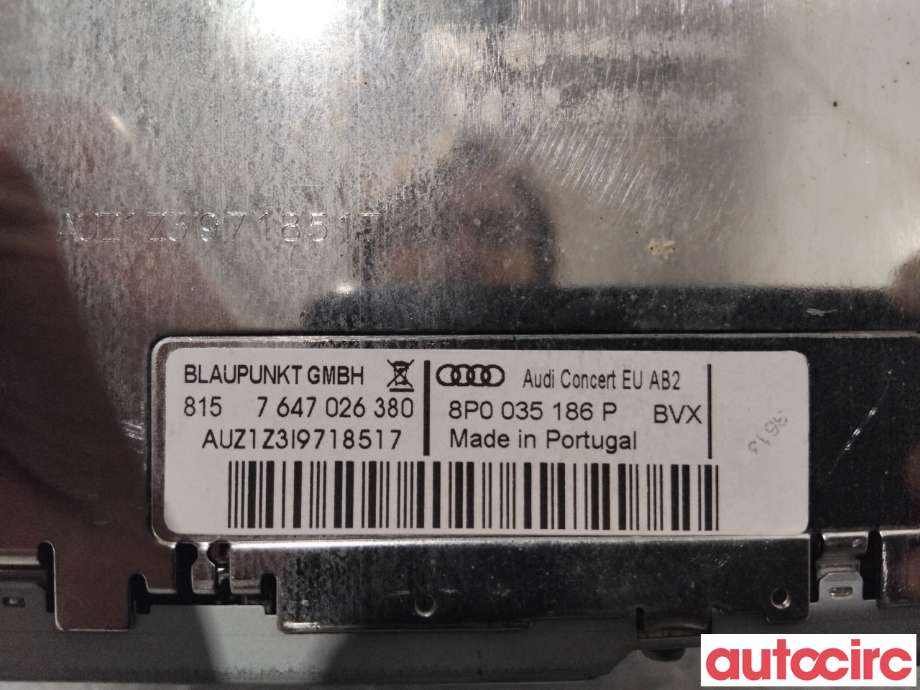 Bilstereo til Audi A3 2009-2012 (Type II, Fase 2)  (AUDI|8P0057186SX|7647026380|8P0035186P)