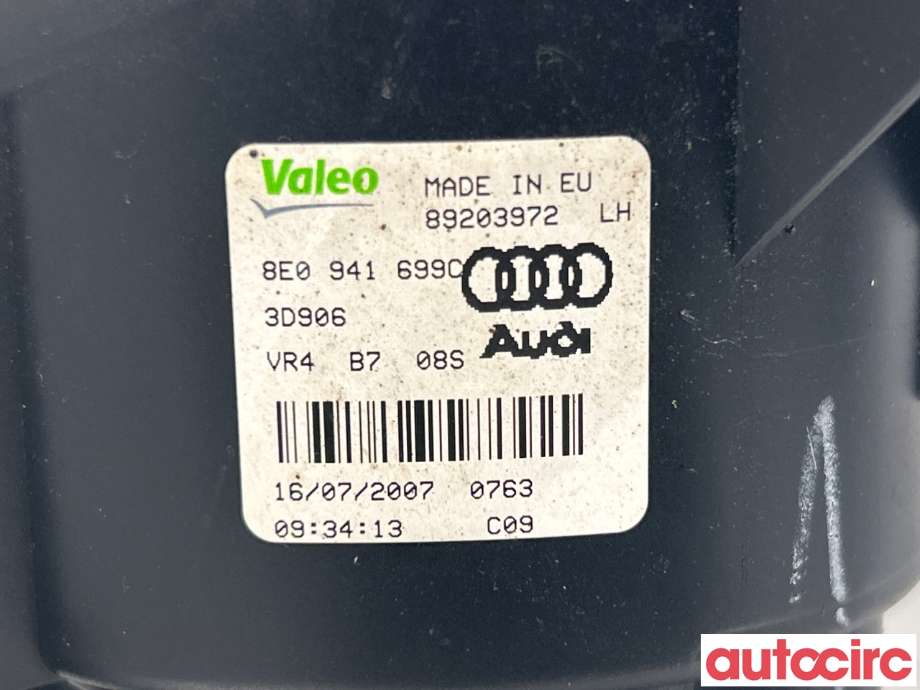Tåkelykt venstre foran til Audi A3 2003-2008 (Type II, Fase 1)  (AUDI|8E0941699C|89203972)