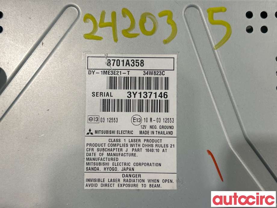 Bilstereo til Mitsubishi Space Star 2013-->> (Type II)  (MITSUBISHI|8701A799XA|8701A358)