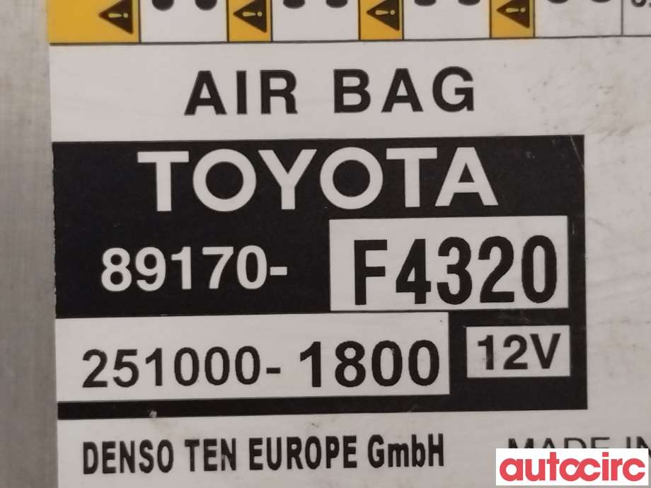 Airbag elektronikk til Toyota C-HR 2016-->>  (TOYOTA|89170F4320)