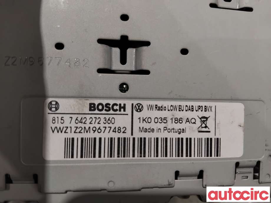 Bilstereo til VW Caddy 2010-2015 (Type III, Fase 2)  (VOLKSWAGEN|1K0057186BX|7642272360|1K0035186AQ)