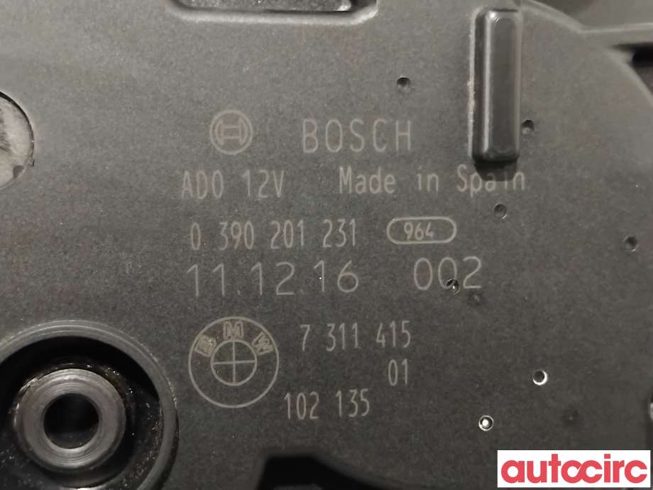 Viskermotor bakrute til BMW 5-Serie 2010-2017 (F10/F11) (F10/F11) (BMW|67637311415|0390201231|7311415)