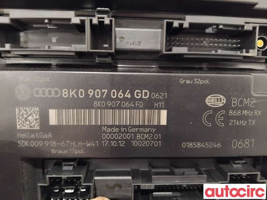 Styreenhet comfort (BCM) til Audi A4 2007-2014 (Type IV) (B8) (B8) (AUDI|8K0907064HJ|5DK009918-67|8K0907064KJ)