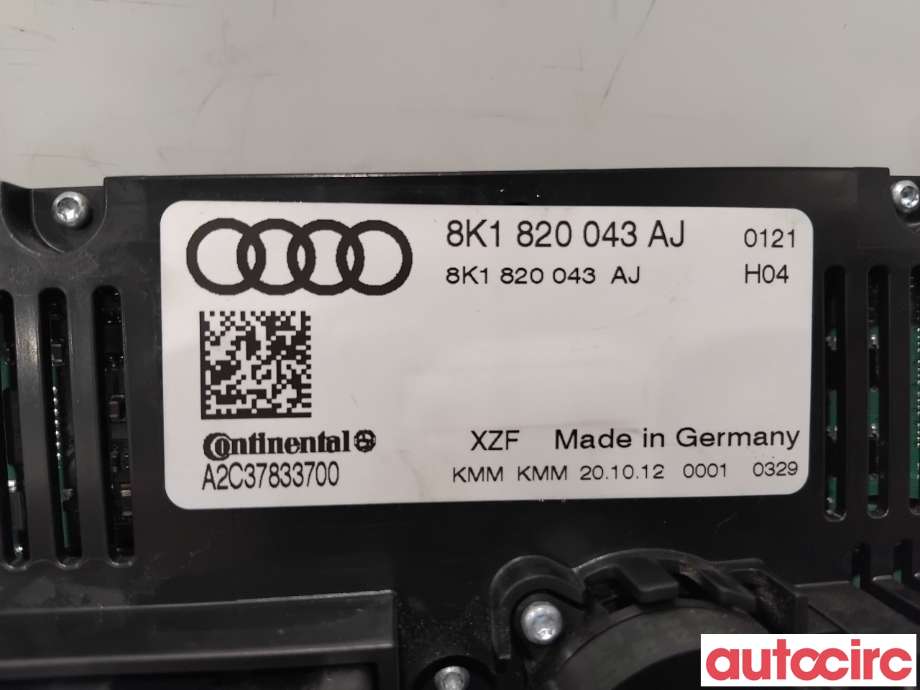 Varmeapparat betjening til Audi A4 2007-2014 (Type IV) (B8) (B8) (AUDI|8K1820043AJ|A2C37833700|8K1820043BB)