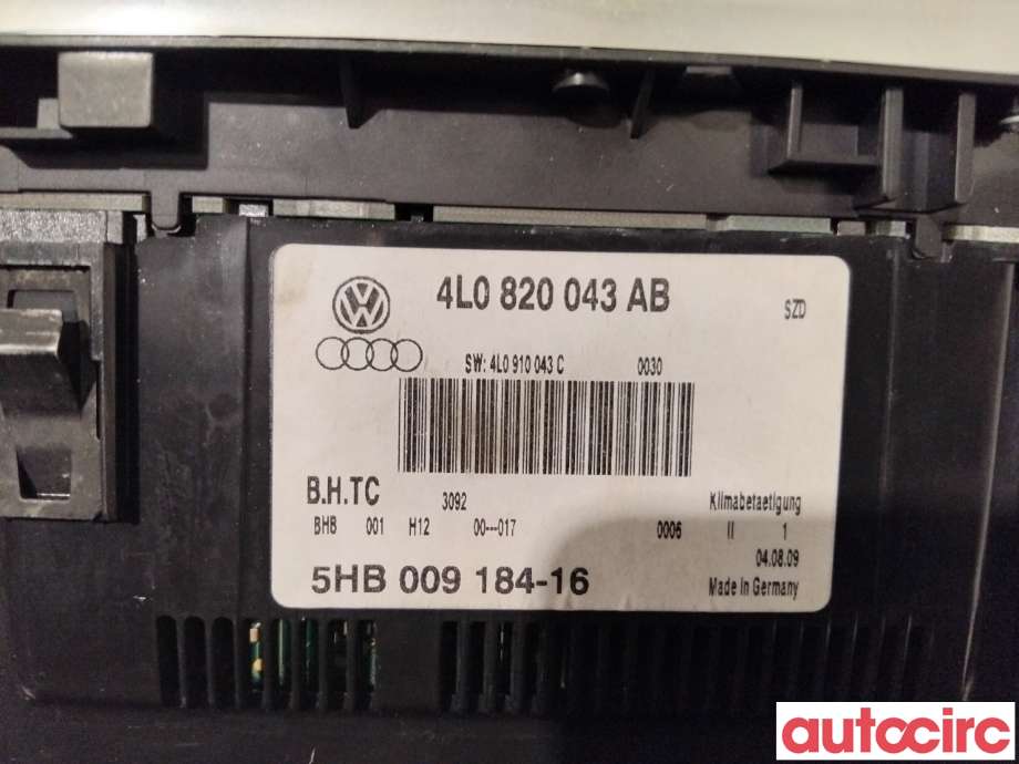 Varmeapparat betjening til Audi Q7 2006-2010 (Type I, Fase 1) (AUDI|4L0820043AB|5HB009184-16)