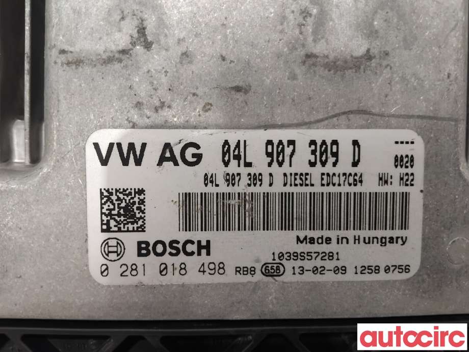 Styreenhet motor til VW Golf VII 2012-2017 (Fase 1)  (VOLKSWAGEN|04L906021DT|0281018498|04L907309D)