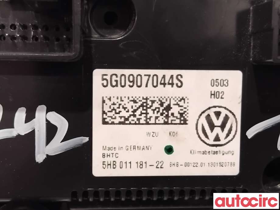 Varmeapparat betjening til VW Golf VII 2012-2017 (Fase 1)  (VOLKSWAGEN|5G0907044BE|5HB011181-22|5G0907044EC)