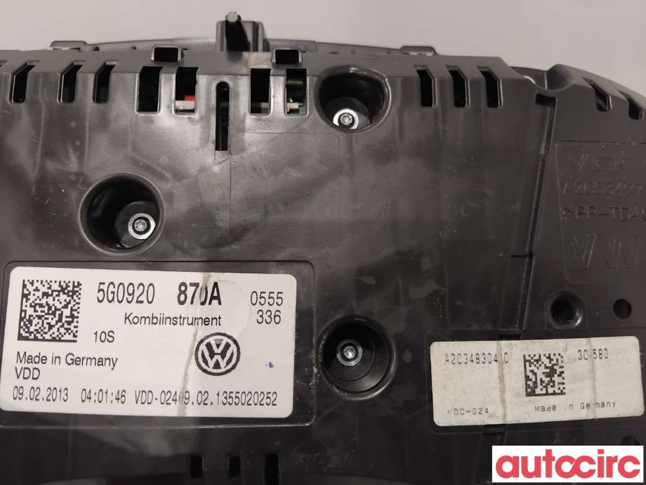 Instrumentpanel til VW Golf VII 2012-2017 (Fase 1)  (VOLKSWAGEN|5G0920870A|)