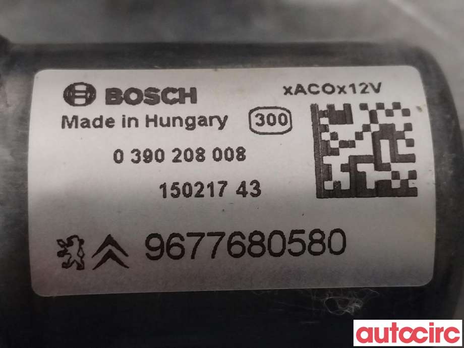 Viskermotor bakrute til Peugeot 308 2013-2021 (Type II)  (PEUGEOT|9677680580|0390208008|9819523180)