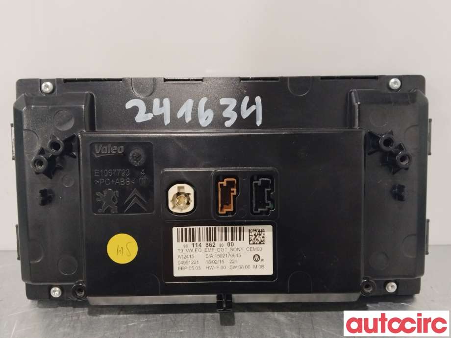 Multimedia display (MCU - Media Controller Unit) til Peugeot 308 2013-2021 (Type II)  (PEUGEOT|9811486280)