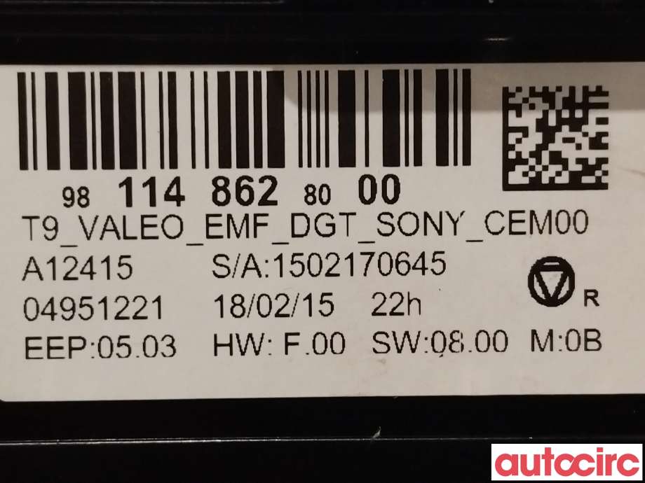 Multimedia display (MCU - Media Controller Unit) til Peugeot 308 2013-2021 (Type II)  (PEUGEOT|9811486280)