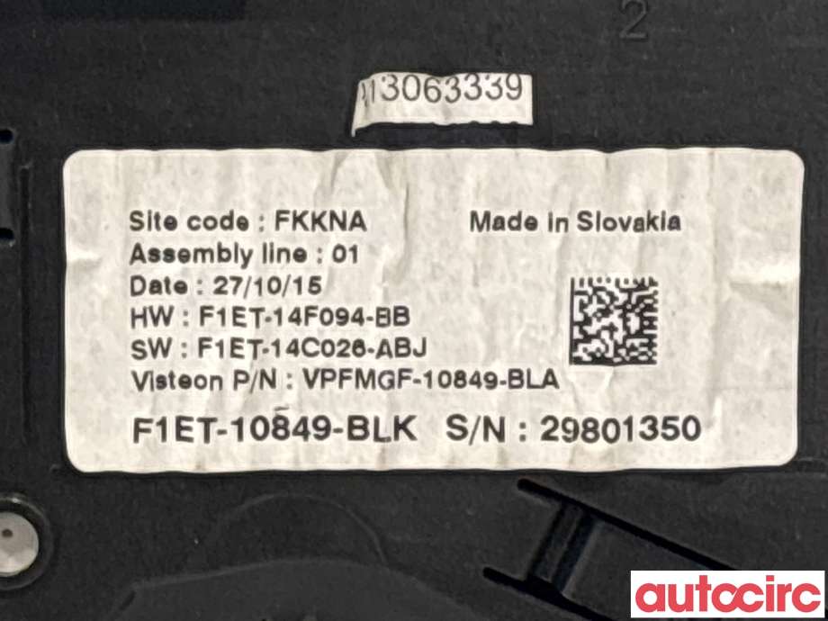 Instrumentpanel til Ford Focus 2014-2018 (Type III, Fase 2)  (FORD|2303630|F1ET-10849-BLX)
