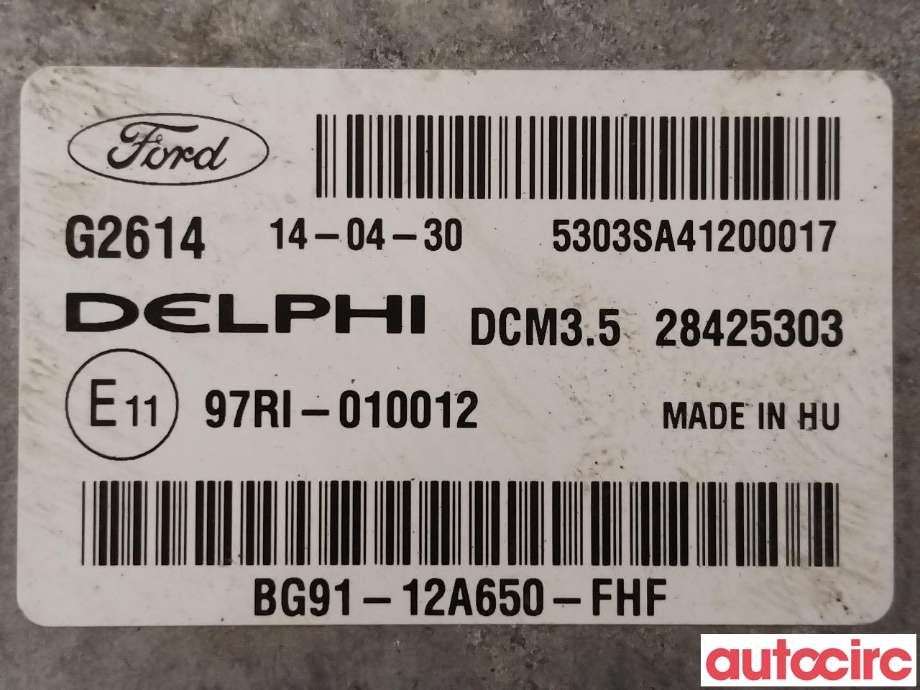 Styreenhet motor til Ford S-Max 2010-2015 (Type I, Fase 2)  (FORD|1802711|28425303|BG91-12A650-FHF)