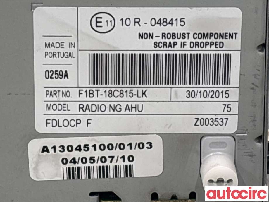 Bilstereo til Ford Focus 2014-2018 (Type III, Fase 2)  (FORD|2369100|F1BT-18C815-LK)