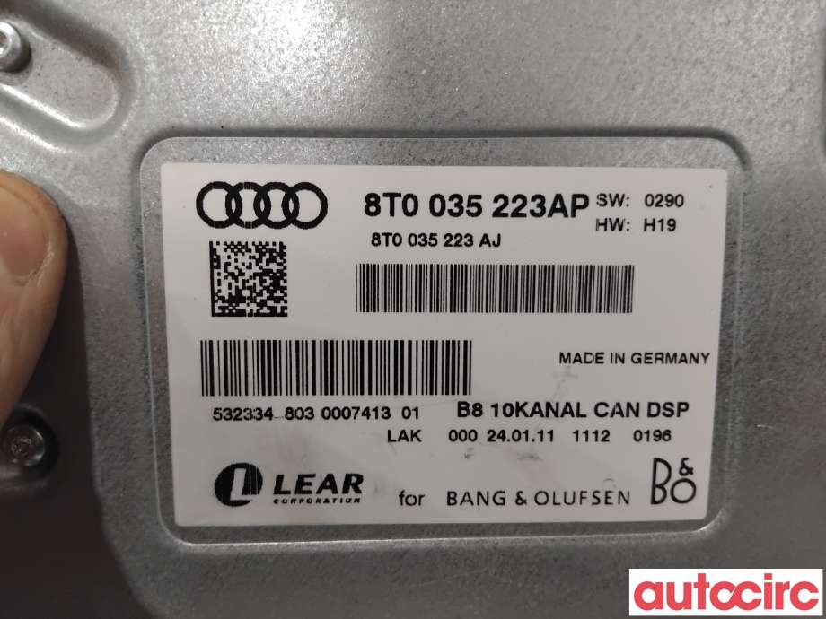 Bilstereo forsterker til Audi Q5 2008-2012 (Type I, Fase 1)  (AUDI|8T0035223AR||8T0035223AP)