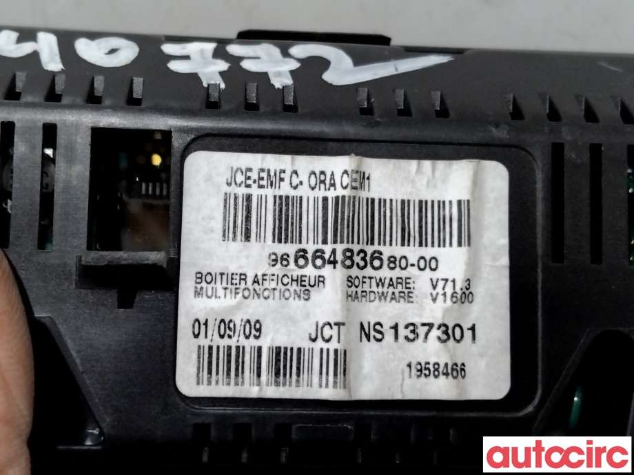 Instrument diverse til Peugeot 3008 2009-2016 (Type I)  (PEUGEOT|6593H7|9666483680|9821851780)