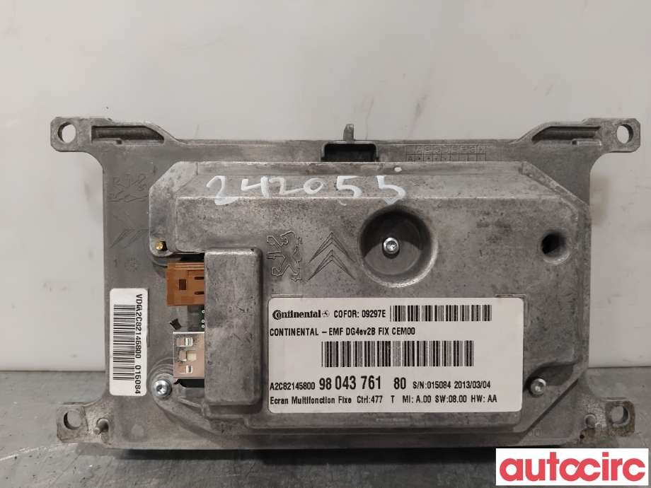 Instrument kjørecomputer til Peugeot 508 2011-2014 (Type I, Fase 1)  (PEUGEOT|9804376180|A2C82145800|9804563180)