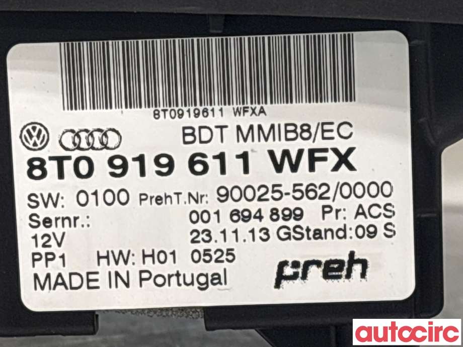 Bilstereo diverse til Audi A4, Allroad 2009-2016 (Type I) (B8) (B8) (AUDI|8T0919611)