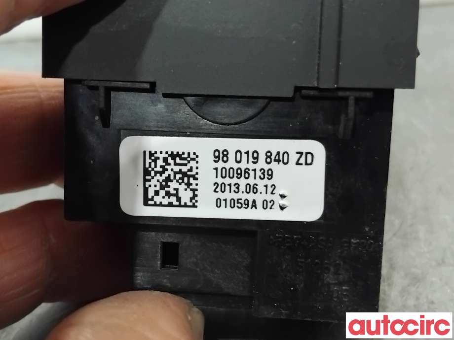 Bryter setevarme til Peugeot 508 2011-2014 (Type I, Fase 1)  (PEUGEOT|98019840ZD|)