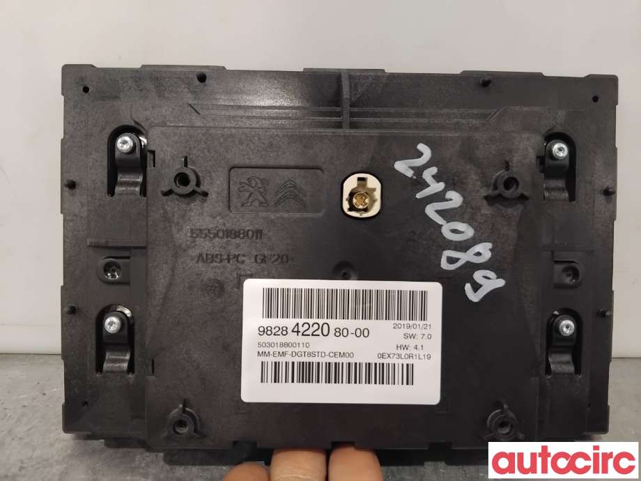 Multimedia display (MCU - Media Controller Unit) til Citroën Berlingo 2019-->> (Type III)  (CITROEN|9828422080||9830426480)