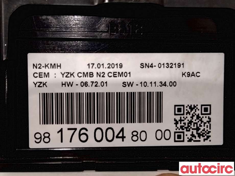 Instrumentpanel til Citroën Berlingo 2019-->> (Type III)  (CITROEN|9817600480||9838081980)