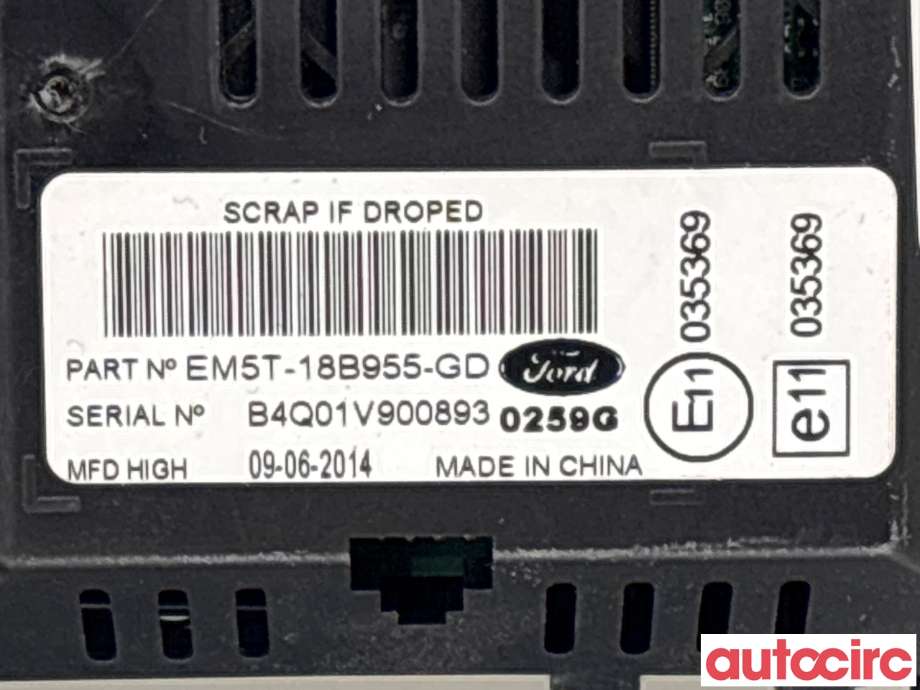 Multimedia display (MCU - Media Controller Unit) til Ford B-Max 2012-2017 (FORD|2015325|EM5T-18B955-GD)