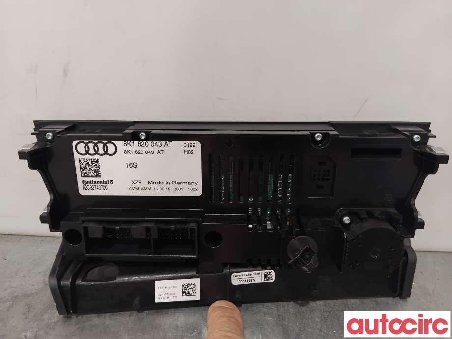 Varmeapparat betjening til Audi A4 2007-2014 (Type IV) (B8) (B8) (AUDI|8K1820043AT|A2C92743700)