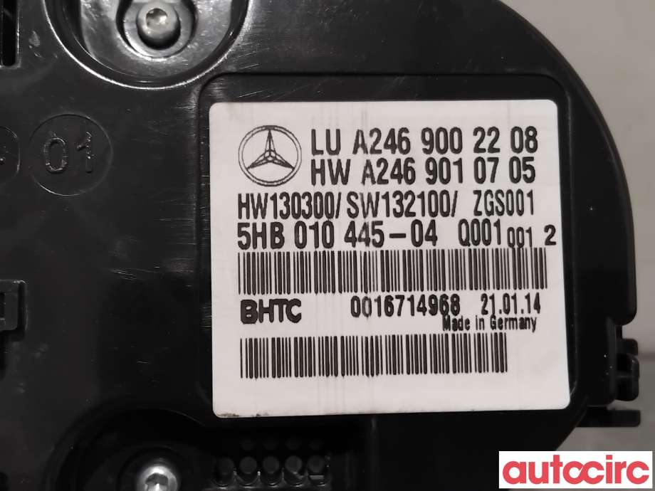 Varmeapparat betjening til Mercedes B-Klasse 2011-2018 (W246) (W246) (MERCEDES|A2469003616|5HB010445-04|A2469002208)