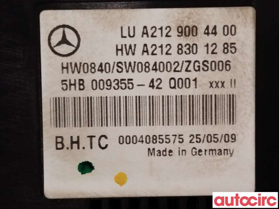 Varmeapparat betjening til Mercedes E-Klasse, Coupe/Cab 2009-2013 (Fase 1) (C207) (C207) (MERCEDES|A2129006627|A2129004400)