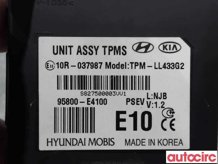 Styreenhet diverse til Kia Soul 2014-2019 (Type II)  (KIA|95800E4100|TPM-LL433G2|95800-E4100)