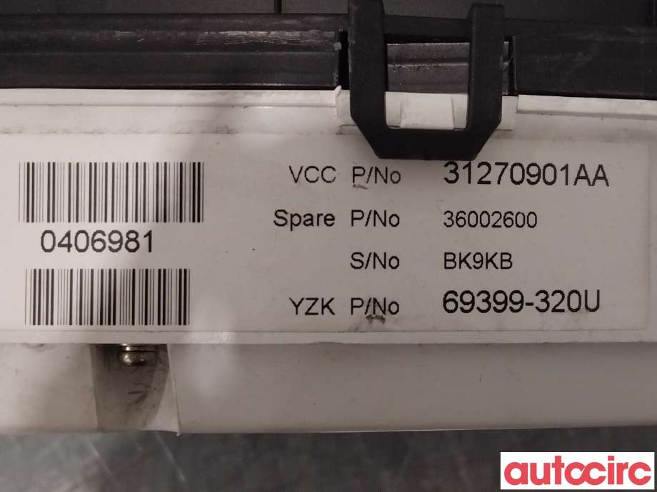 Instrumentpanel til Volvo XC60 2008-2013 (Type I, Fase 1)  (VOLVO|36002600)