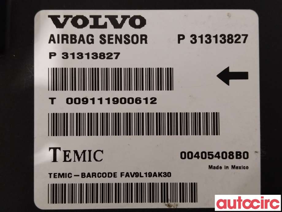 Airbag elektronikk til Volvo XC60 2008-2013 (Type I, Fase 1)  (VOLVO|31318792|31313827)