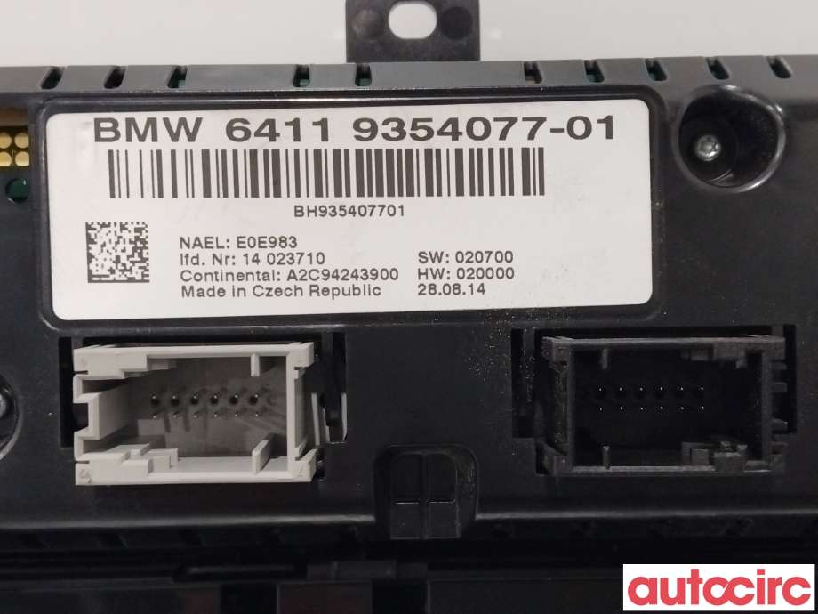 Varmeapparat betjening til BMW X3 2010-2017 (F25) (F25) (BMW|64116825513|64119354077)