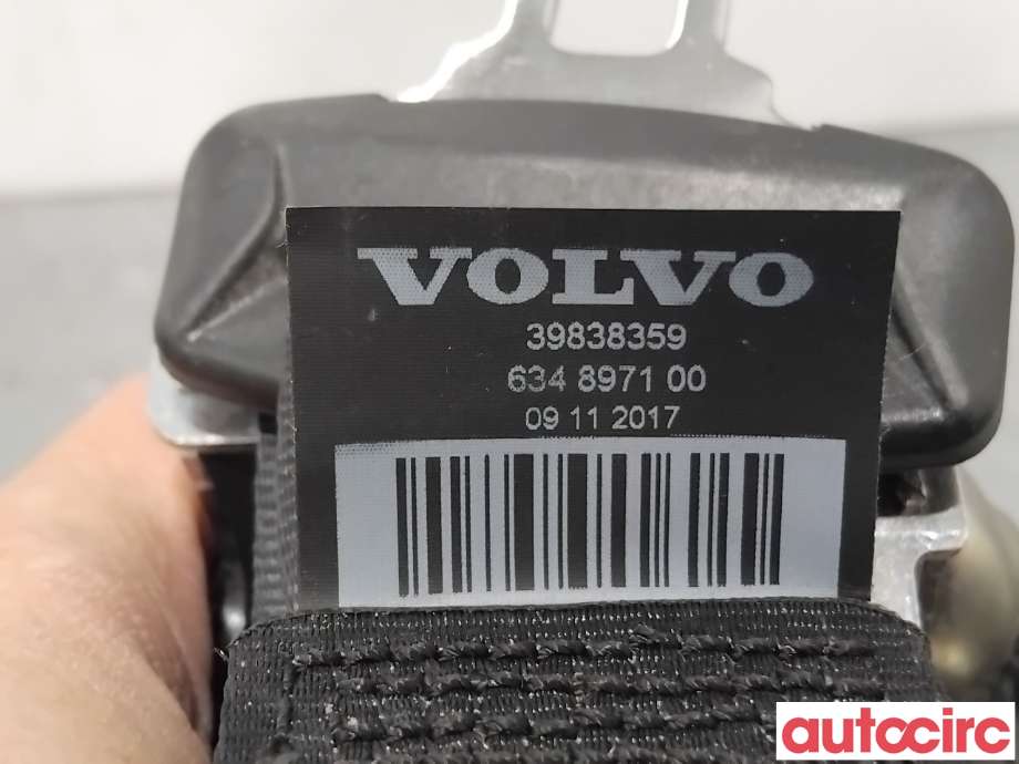 Sikkerhetsbelte bak høyre til Volvo XC60 2017-->> (Type II) (VOLVO|39838359|)