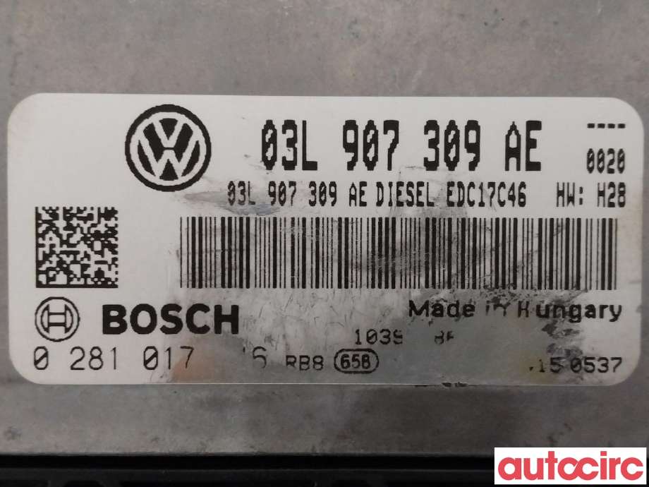 Styreenhet motor til VW Tiguan 2011-2016 (Type I, Fase 2)  (VOLKSWAGEN|03L906018FQ|03L907309AE)