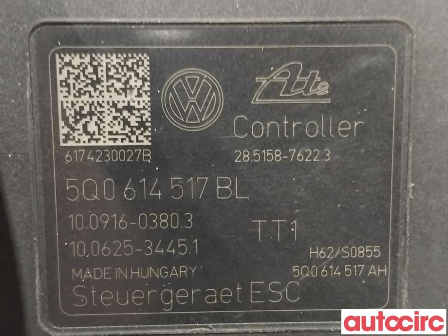 ABS sentral til VW e-Golf 2017-2020 (Fase 2)  (VOLKSWAGEN|5Q0614517DB|100916-03803|5Q0614517BL)