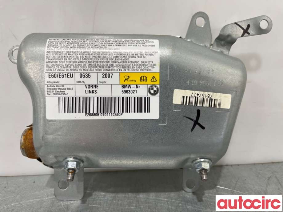 Airbag sidepute venstre til BMW 5-Serie 2003-2010 (E60/E61) (E60/E61) (BMW|72126963021||6963021)