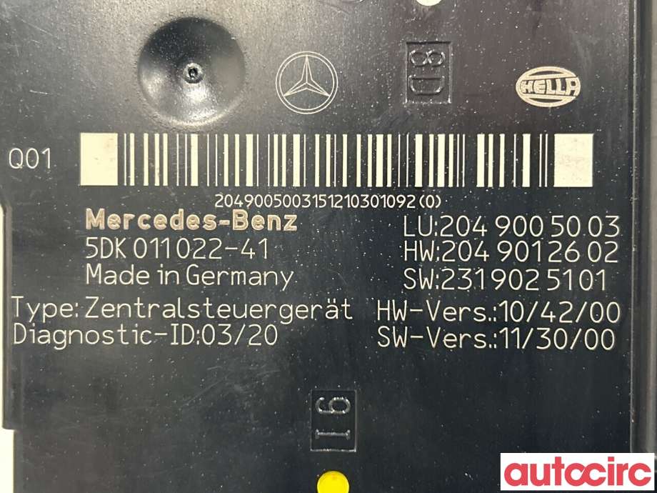 Sikringsboks til Mercedes C-Klasse 2011-2014 (Fase 2) (W204) (W204) (MERCEDES|A2049065602|A2049005003)
