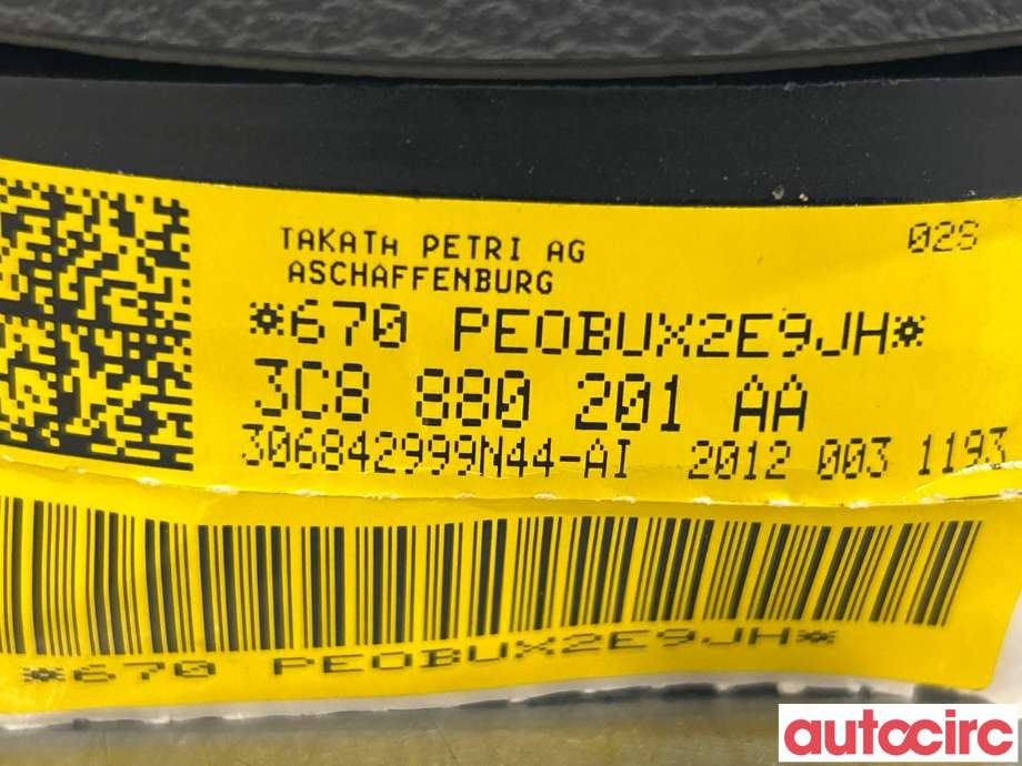 Airbag rattpute til VW Golf VI 2008-2012  (VOLKSWAGEN|5N0880201F|3C8880201AA)