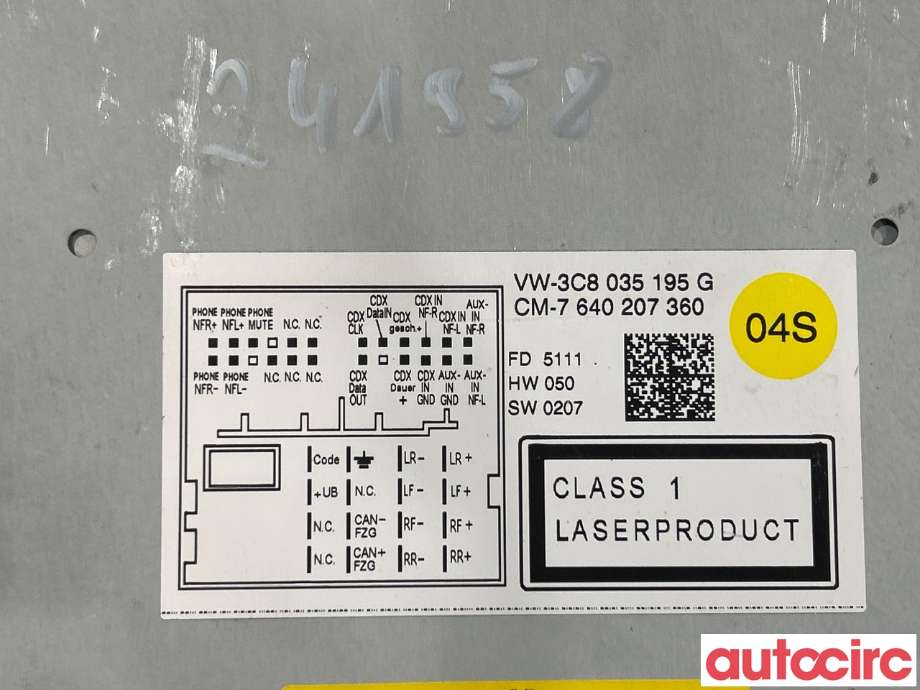 Bilstereo til VW Golf VI 2008-2012  (VOLKSWAGEN|NO NR|7640207360|3C8035195G)