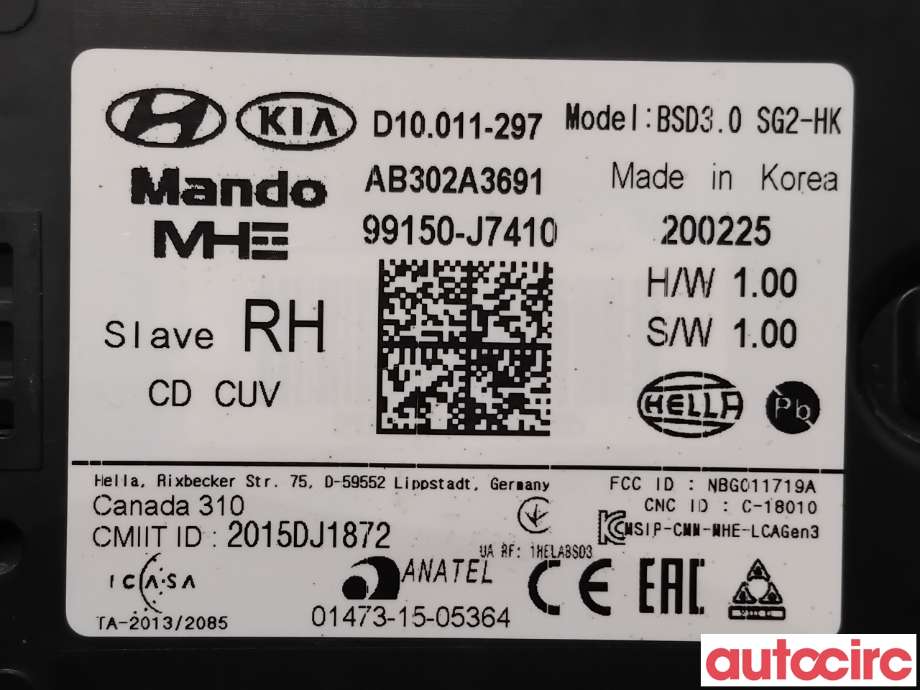 Sensor radar til Kia XCeed 2021-->> (SUV) (SUV) (KIA|99150J7410||99150-J7410)