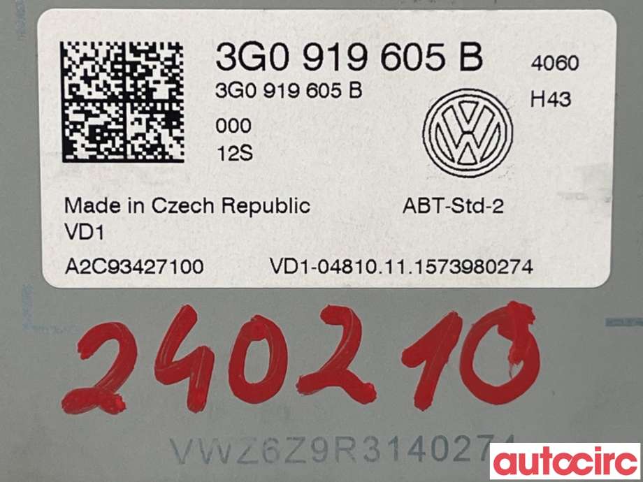Bilstereo til VW Golf VII 2012-2017 (Fase 1)  (VOLKSWAGEN|3G0919605B|)