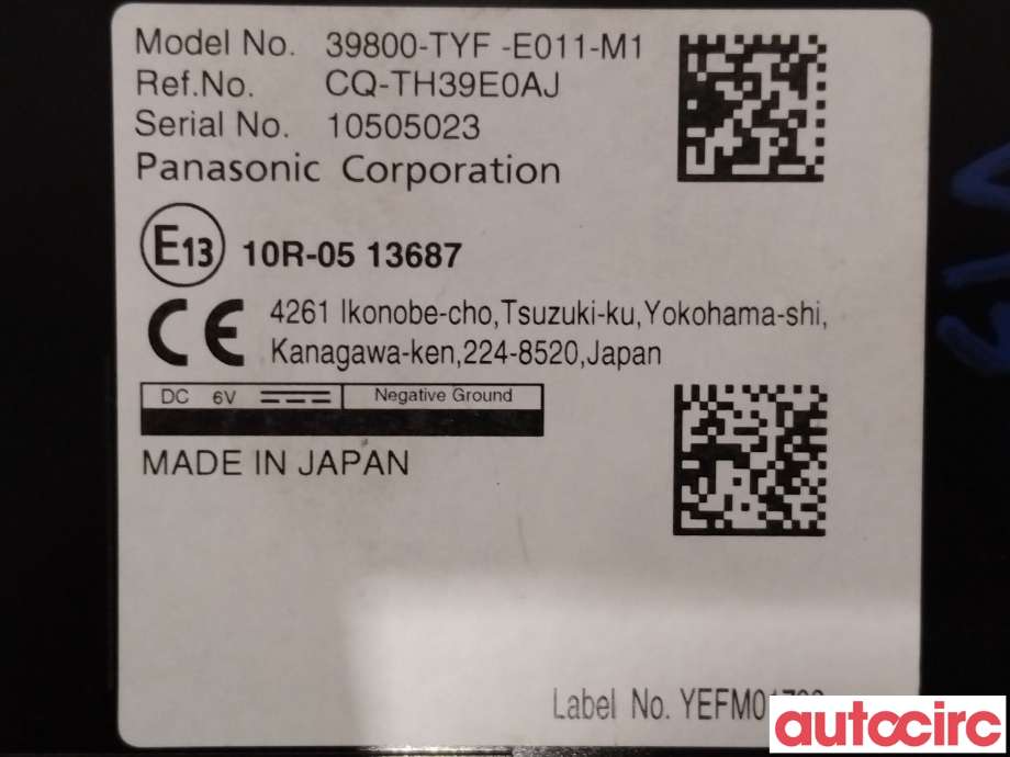 Bilstereo diverse til Honda e 2020-->> (HONDA|06398-TYF-E01|39800-TYF-E011-M1)