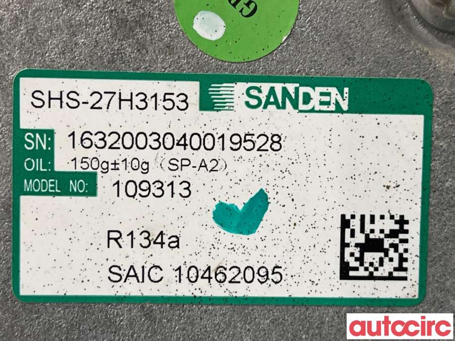 Aircondition kompressor til MG ZS EV 2019-2021 (Type I, Fase 1)  (MG|10462095|109313)