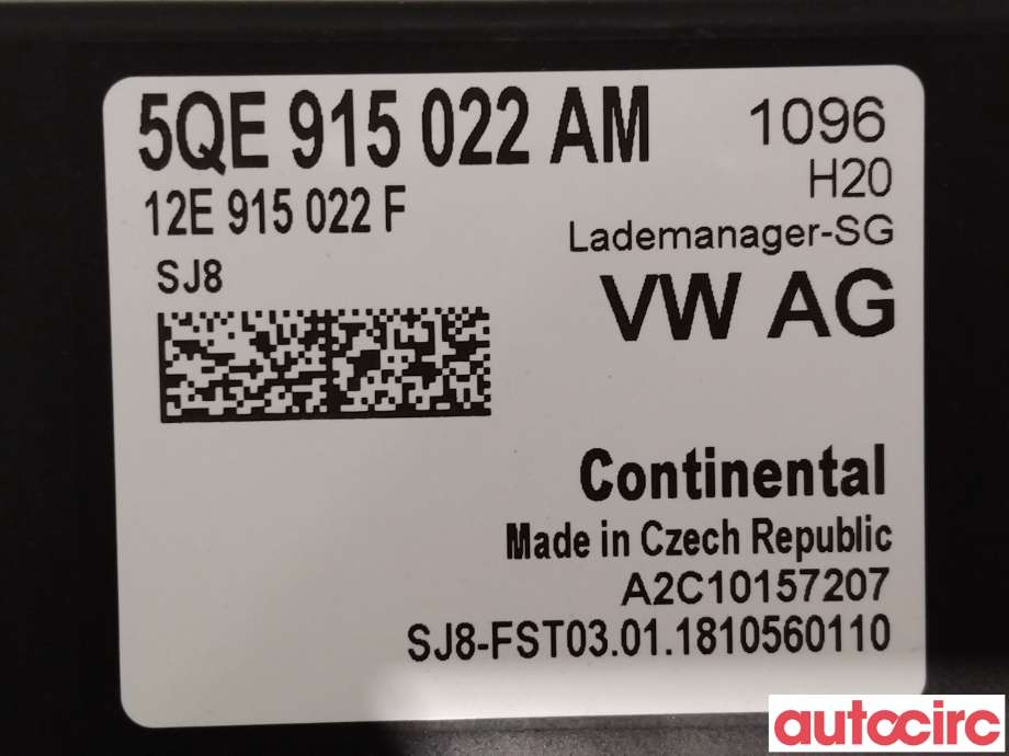 Styreenhet batteri til VW e-Golf 2017-2020 (Fase 2)  (VOLKSWAGEN|5QE915022BM|5QE915022AM)